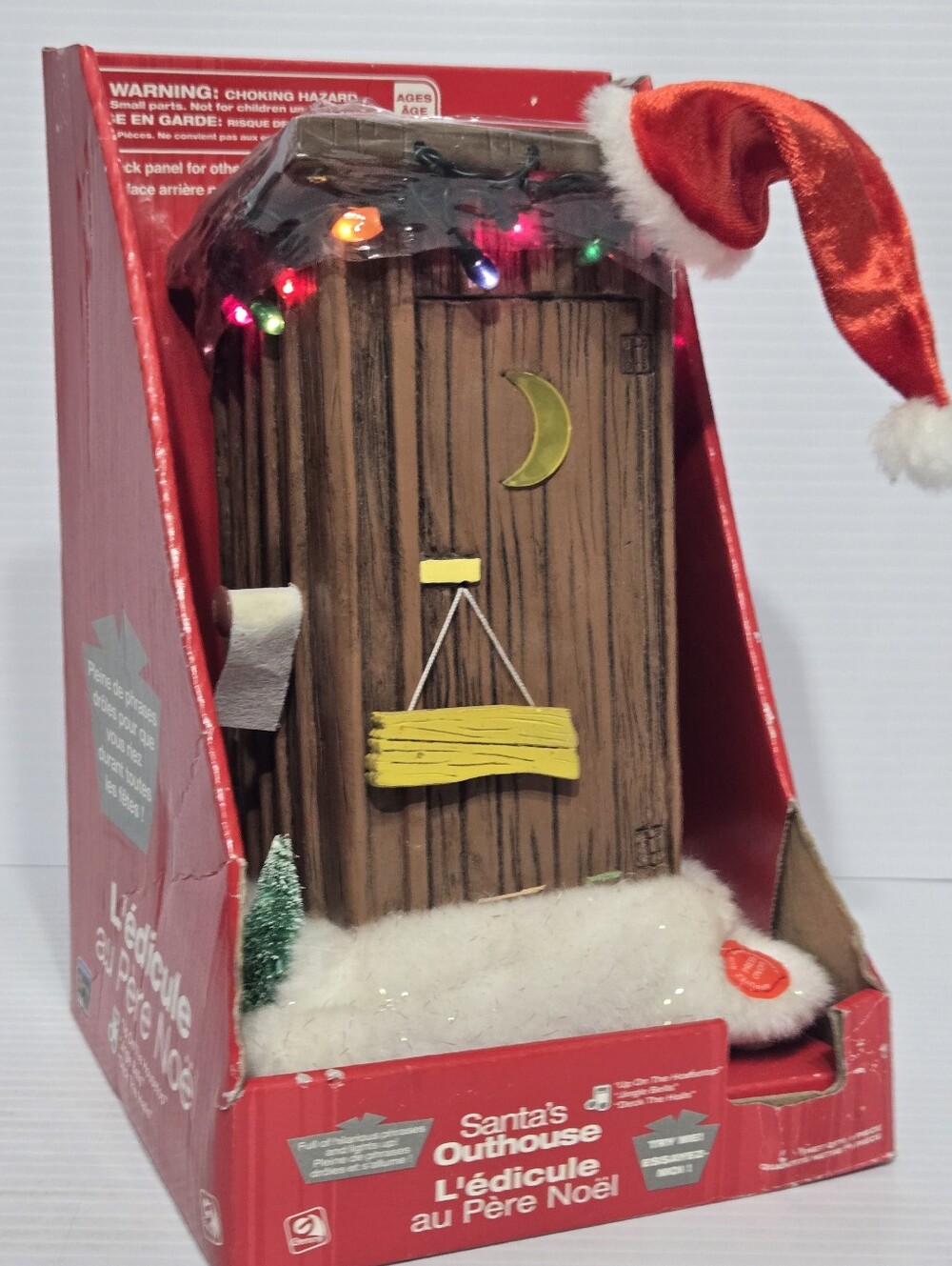 Santa's Outhouse Holiday Decoration - Brown Gemmy Humor 2008